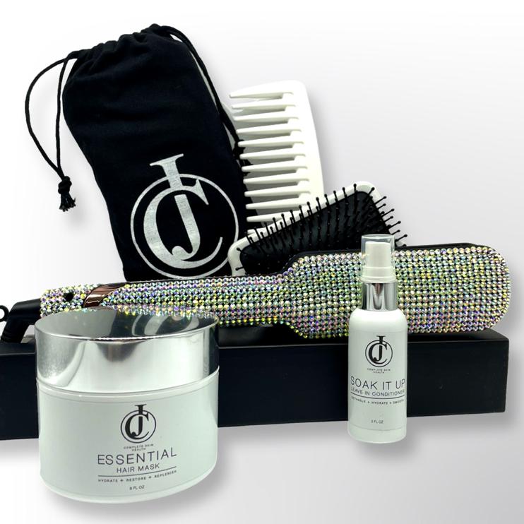 Mask + Leave in Conditioner + Hair Straightener + Brush Set Bundle